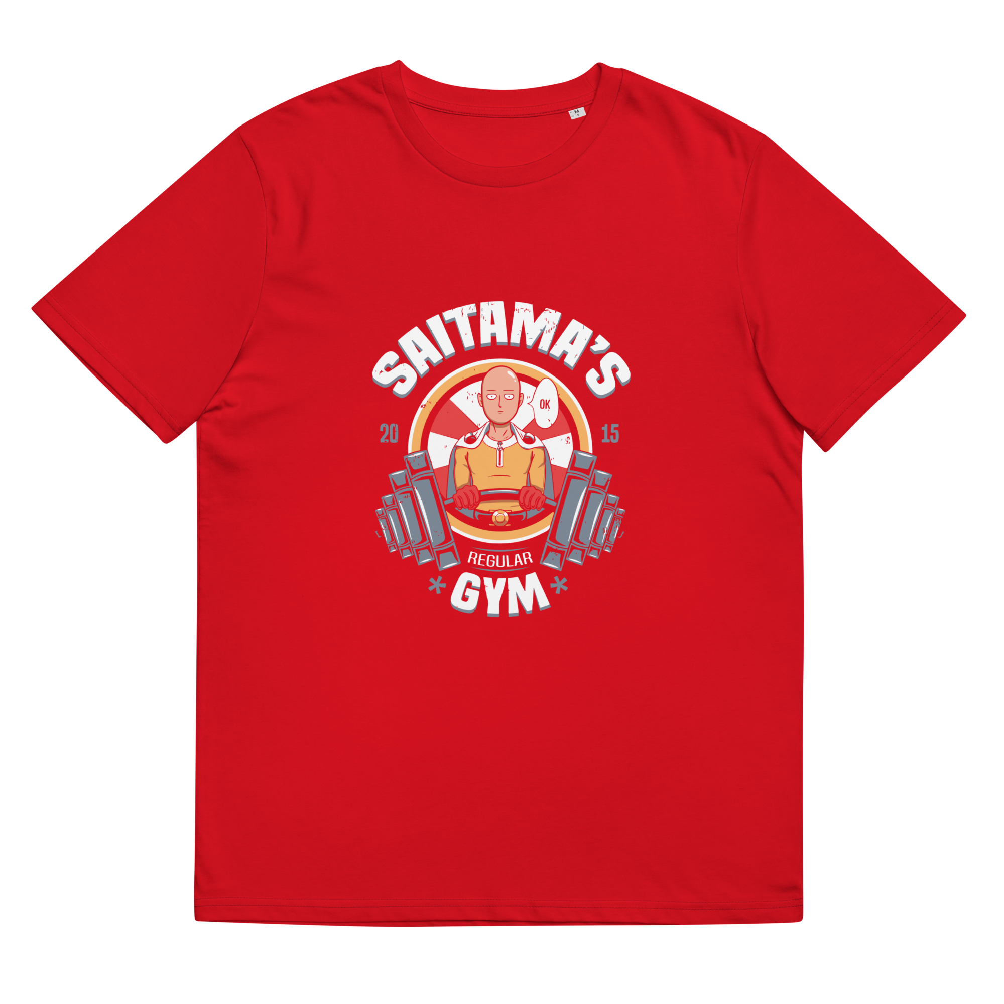 camiseta roja saitamas gym