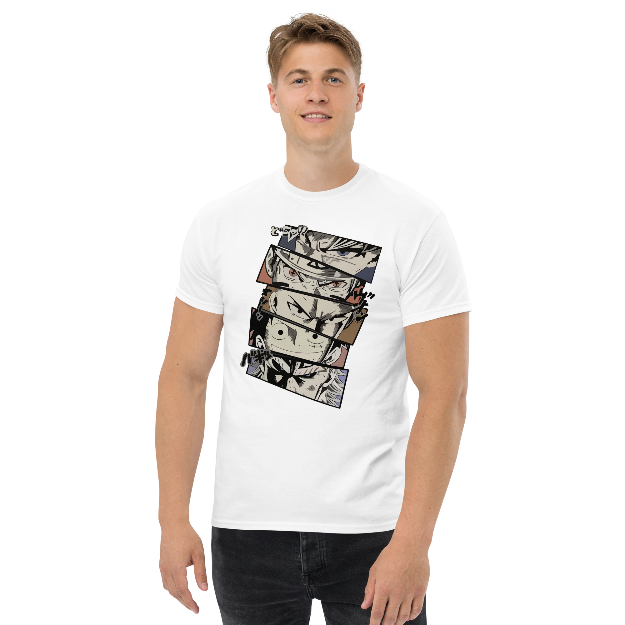 camiseta con 5 personajes manga camiseta con 5 personajes manga