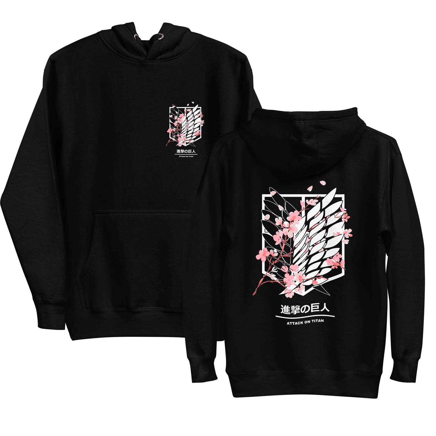 sudadera negra attack on titan