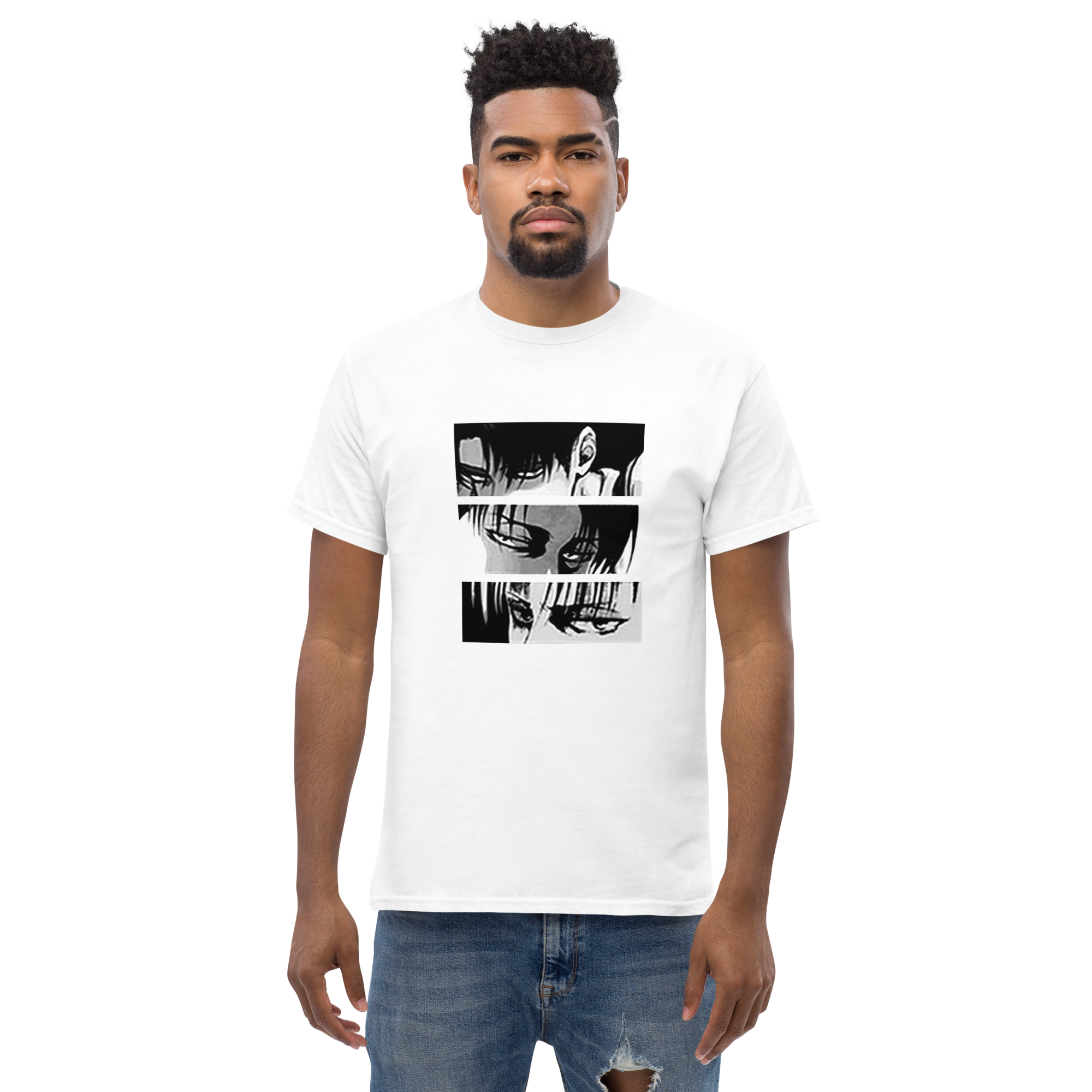 camiseta blanca hombre levi anime camiseta blanca hombre levi anime