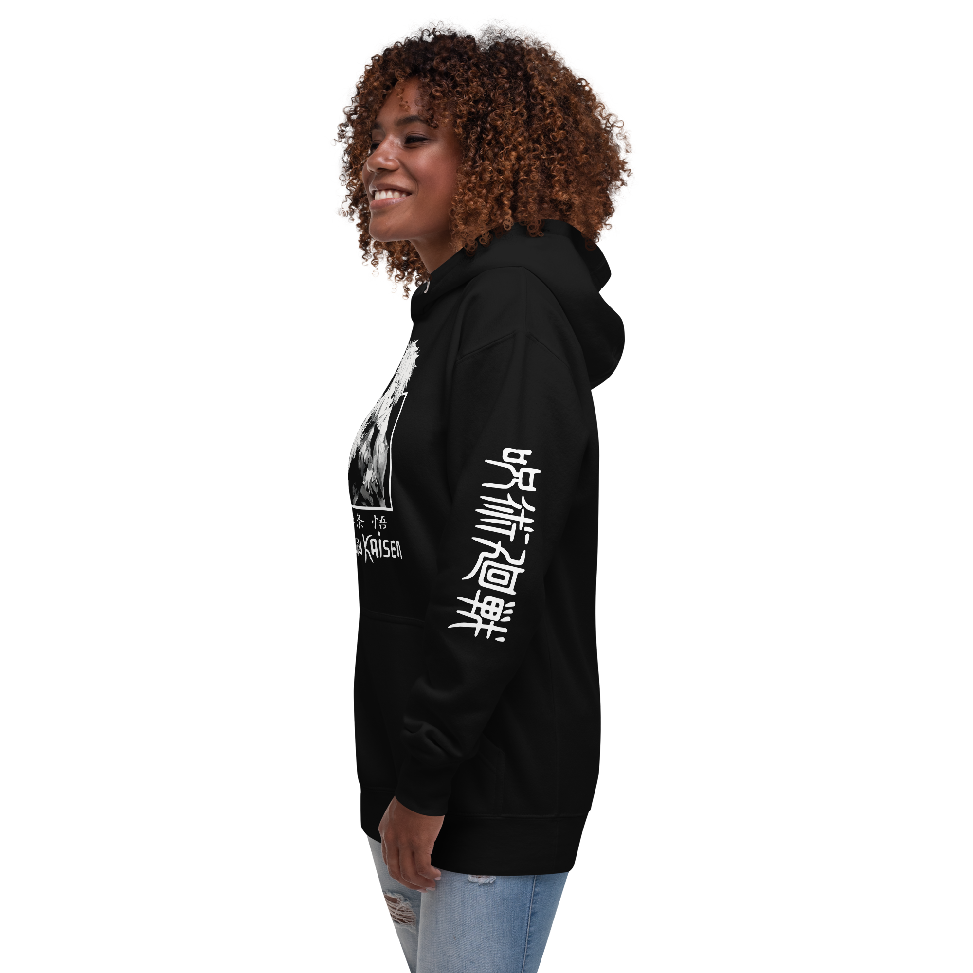 sudadera chica satoru gojo negra
