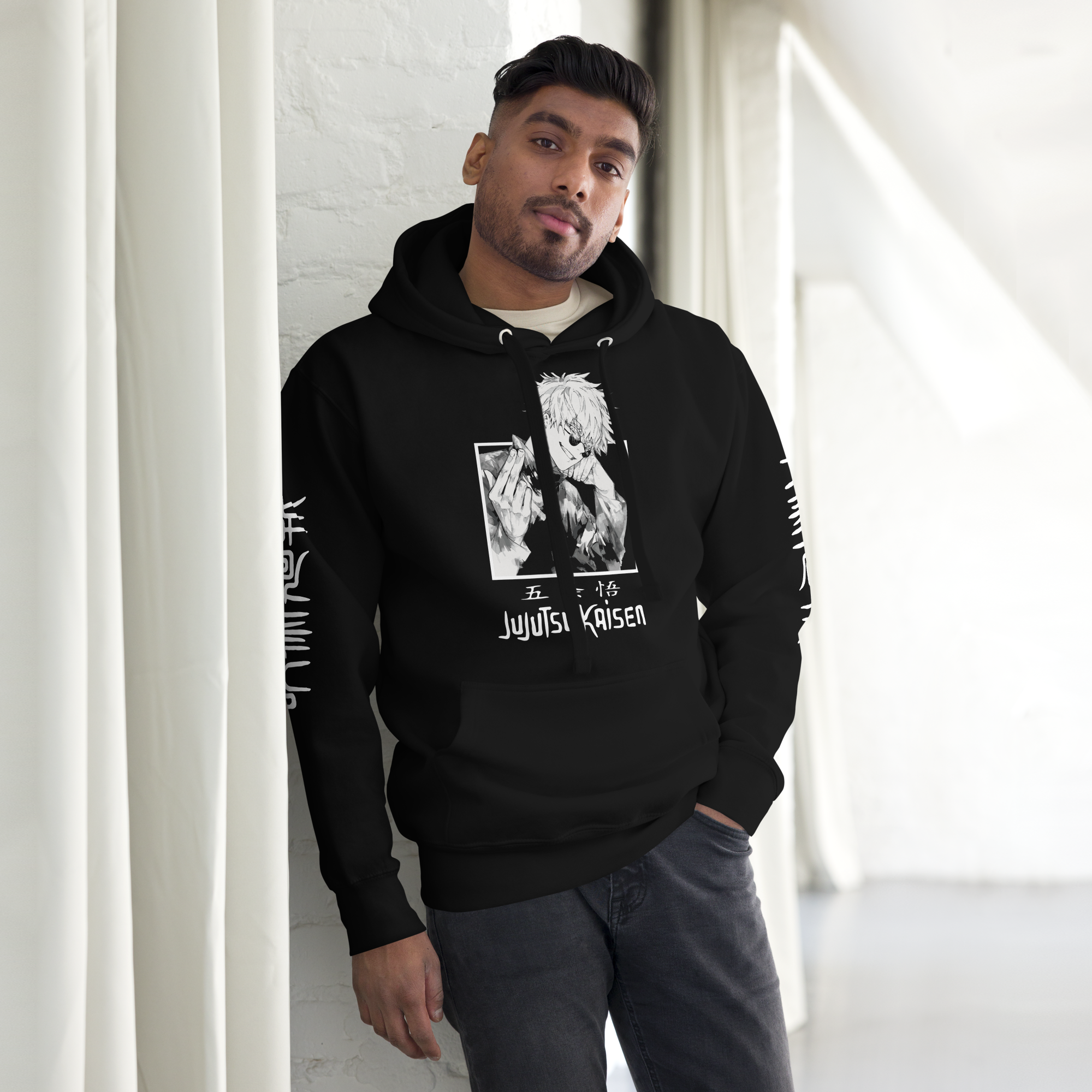 sudadera chico satoru gojo negra