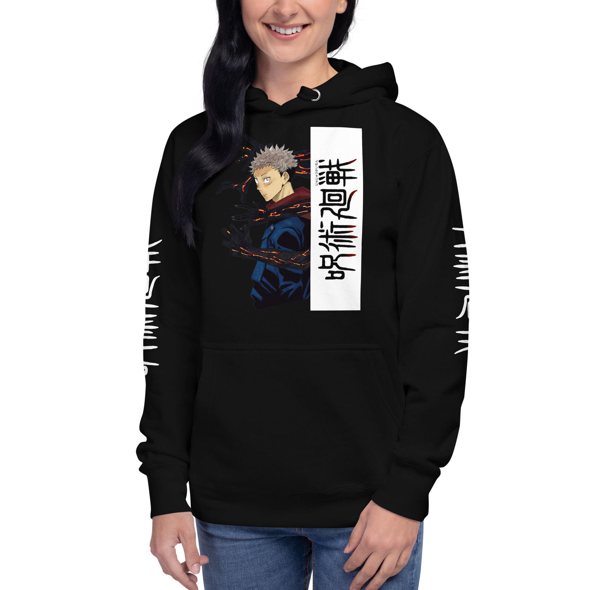 sudadera negra yuji itadori chicas