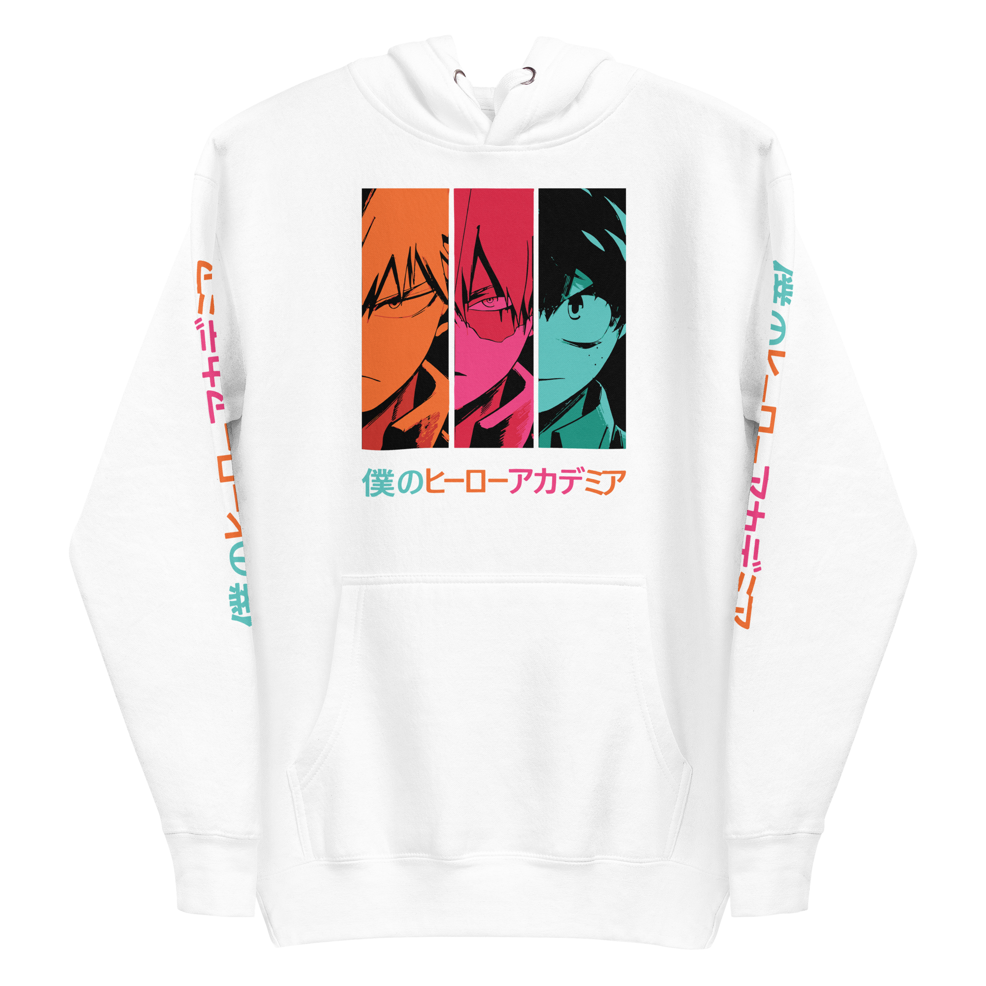 sudadera blanca todoroki bakugou midoriya