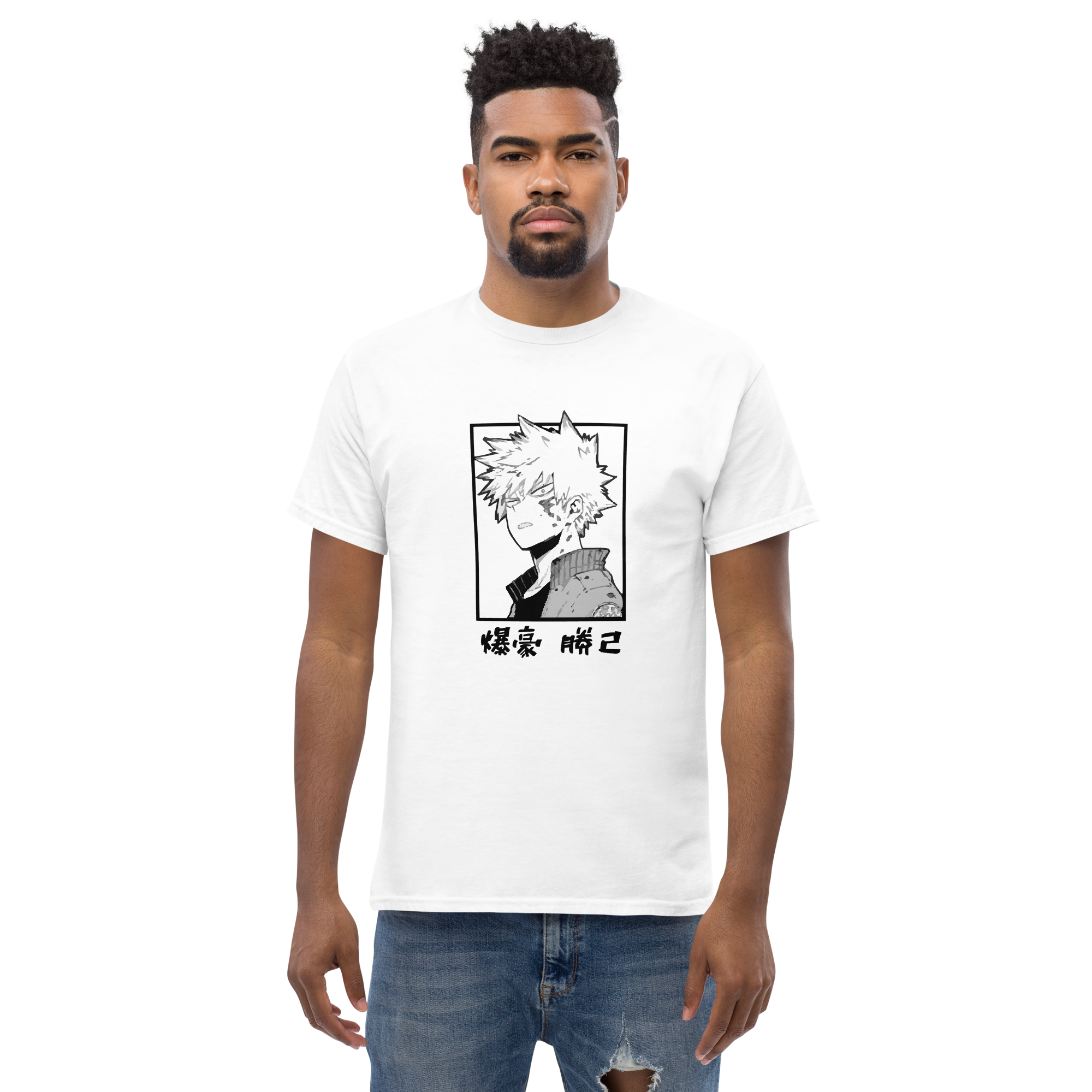 camiseta blanca bakugo my hero academia