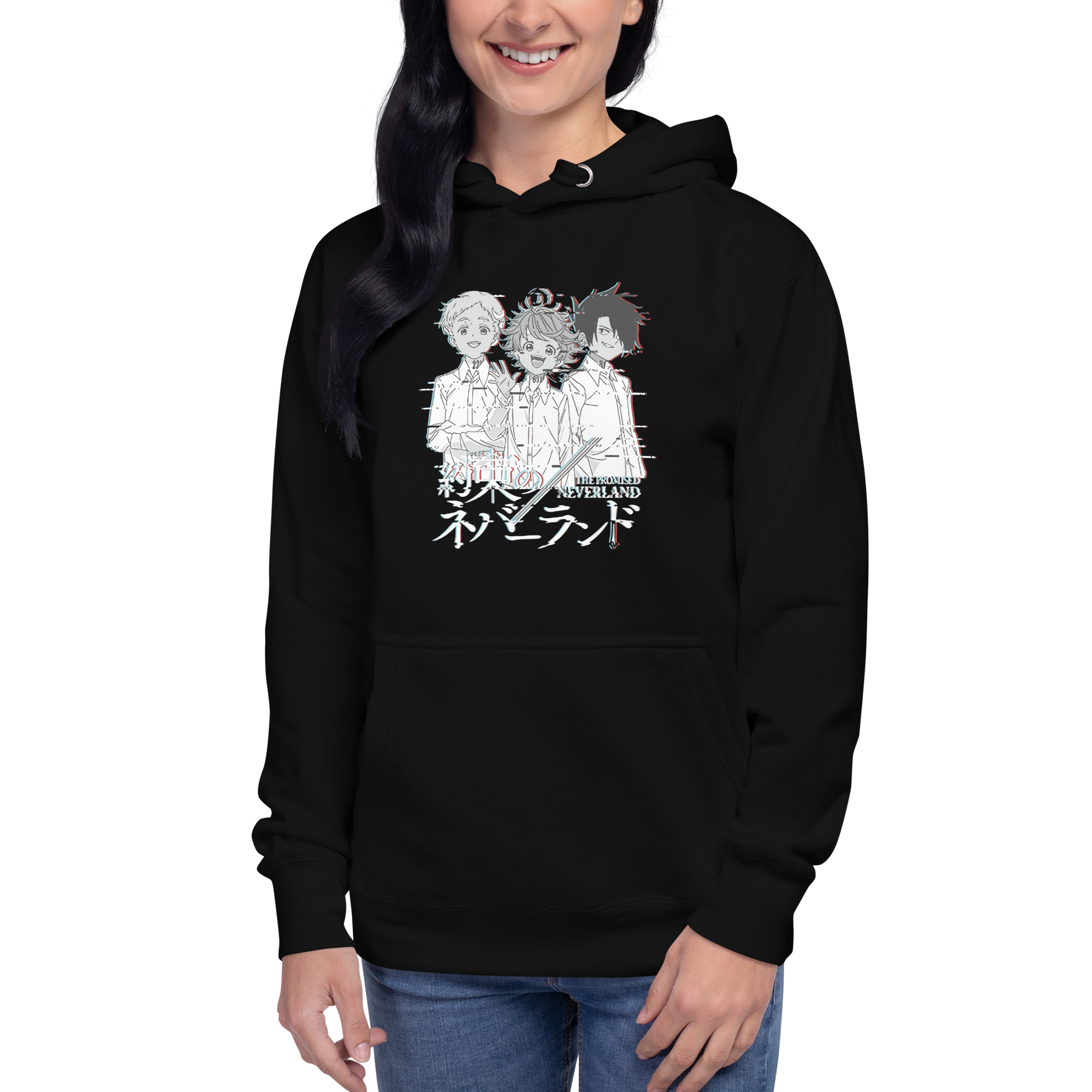 sudadera negra promised neverland mujer