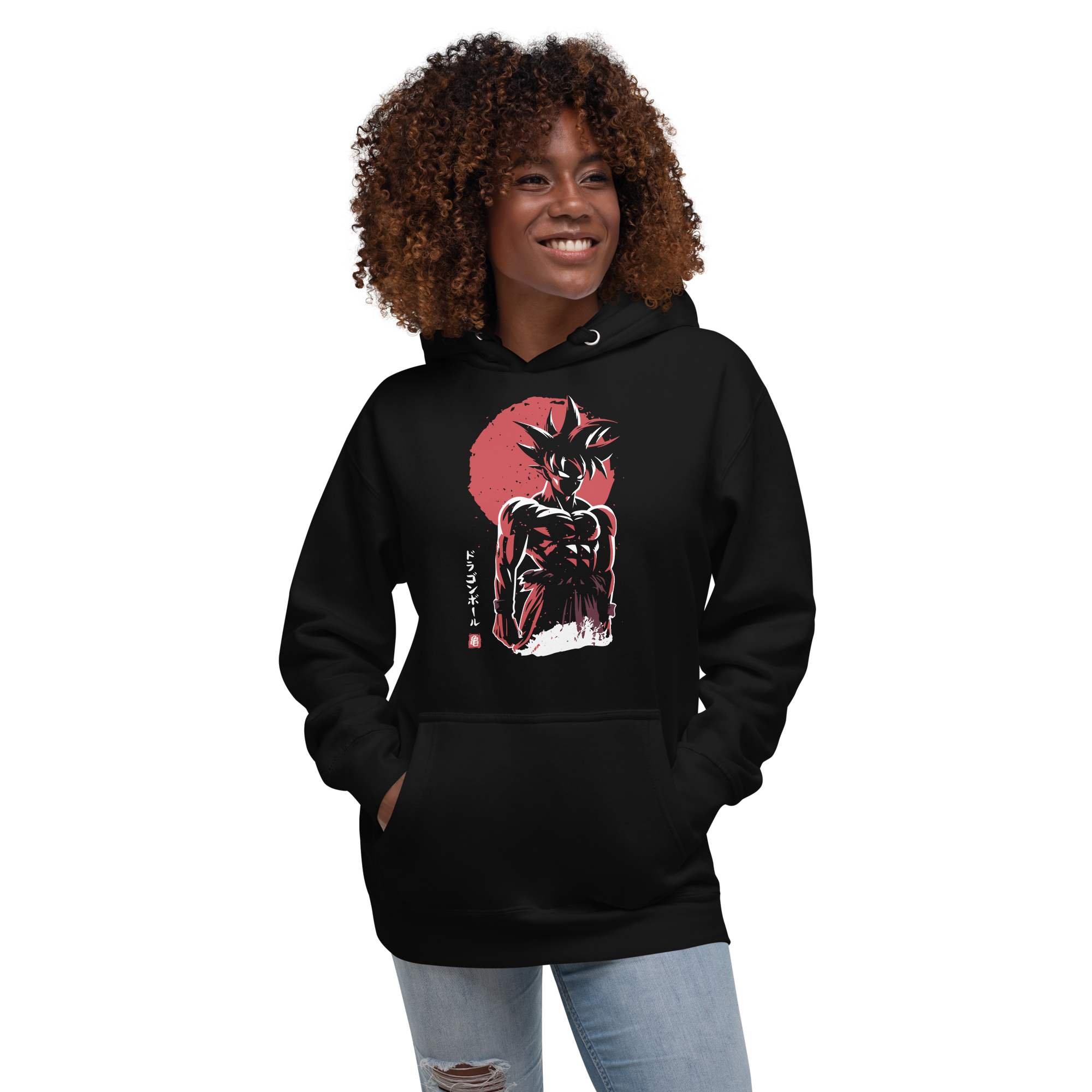 sudadera son goku negra mujer sudadera son goku negra mujer