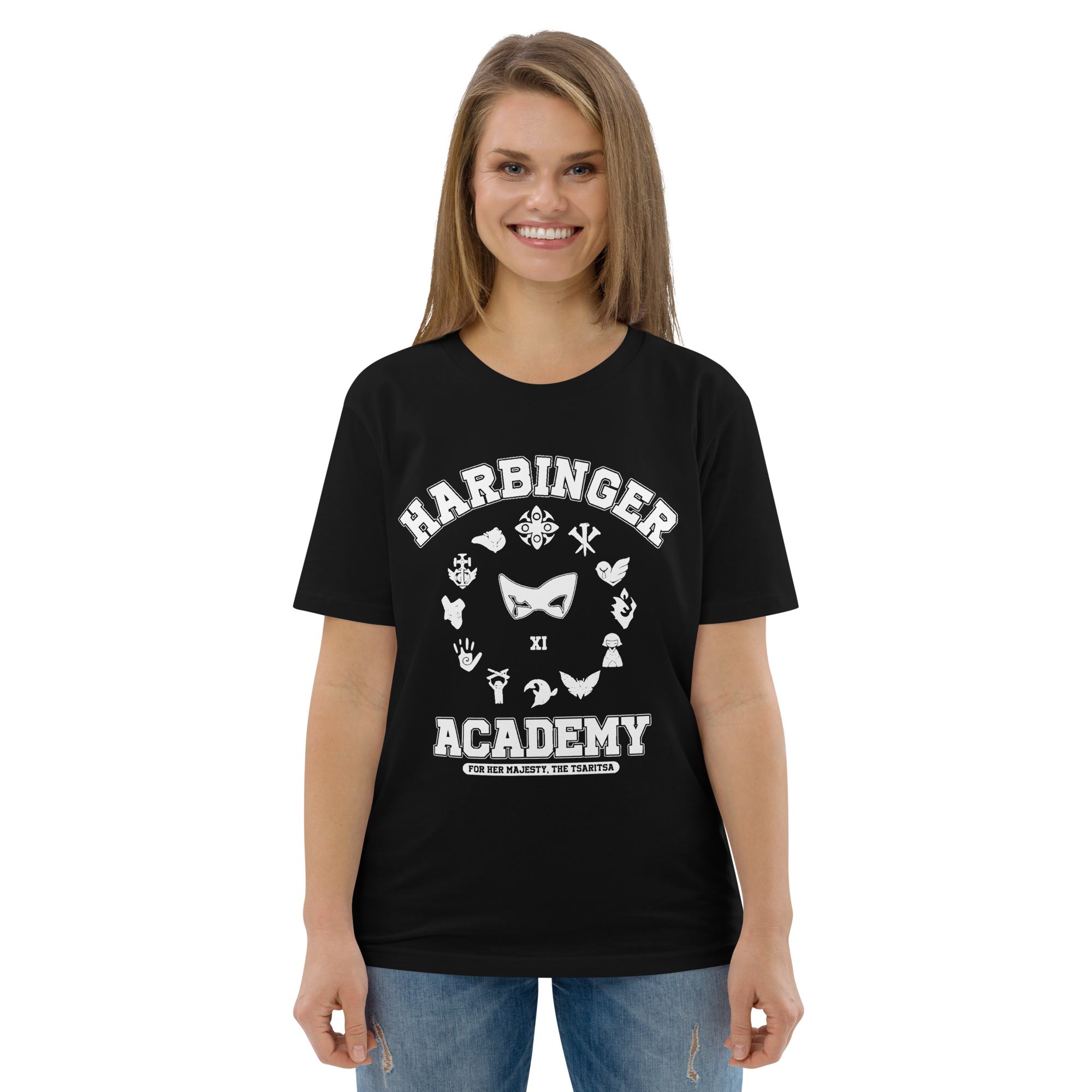 camiseta-negra-Harbinger-Academy-chicas