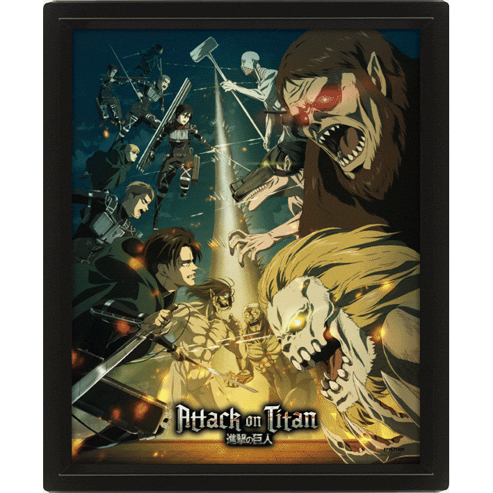 Póster 3D Temporada 4 (23,5 x 28,5 cm) Shingeki No Kyojin: Ataque a los ...