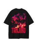 Camiseta oversize Kimetsu no Yaiba Tanjiro  - Negra  - Edición Exclusiva