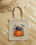 Bolsa de tela halloween Araña Calabaza